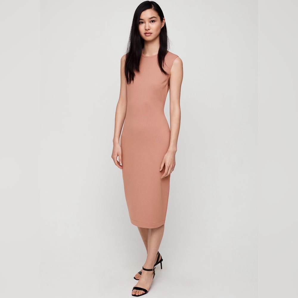 Aritzia Babaton Milton midi dress in Mauve Earth size 4